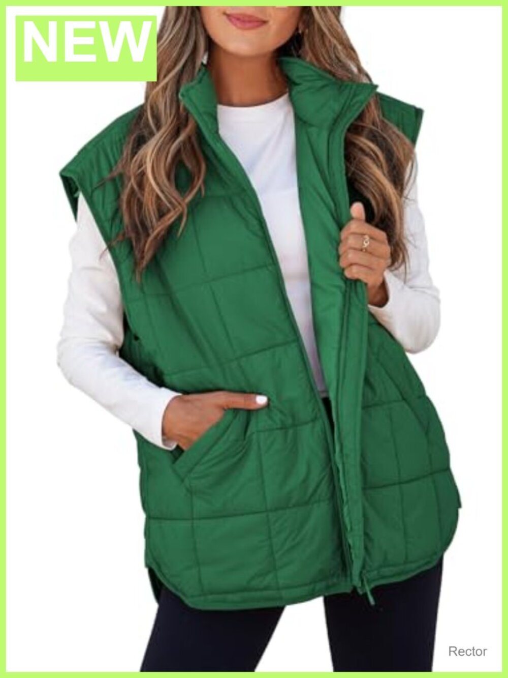 EVALESS Women's Quilted Puffer Vest Cap Sleeve Zip Up